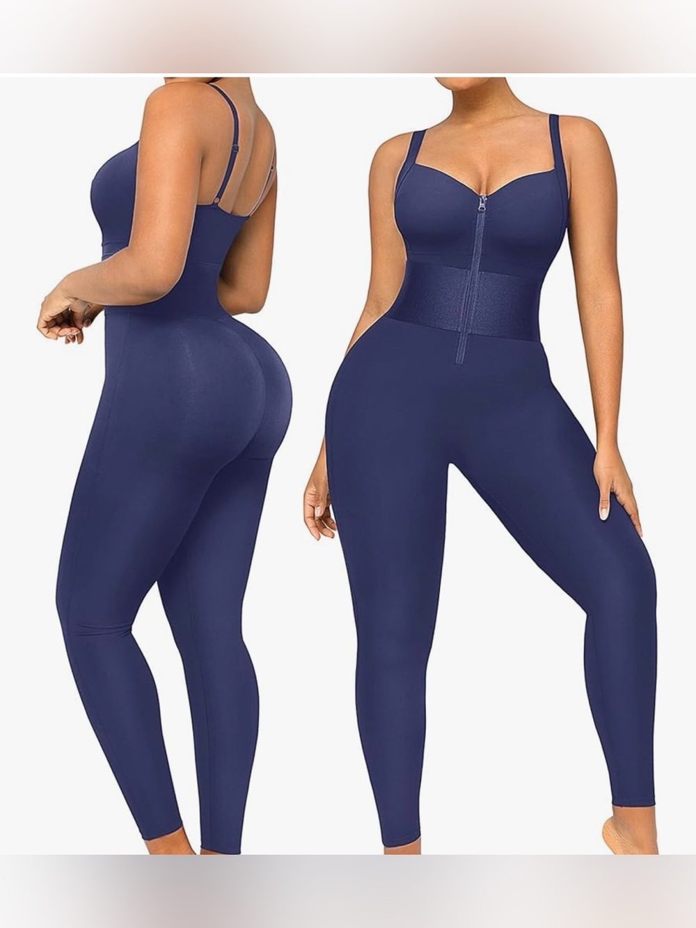 NWT Shapellx Blue Zip-Front Shapewear Jumpsuit